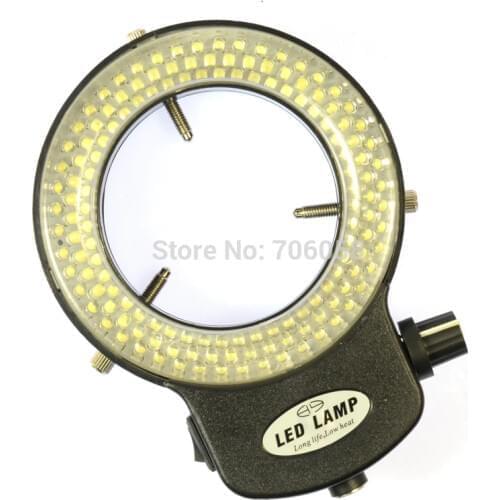 Adjustable 6500K144 LED Ring Light illuminator Lamp For Industry Stereo Microscope Digital Camera Magnifier with AC PowerAdapter