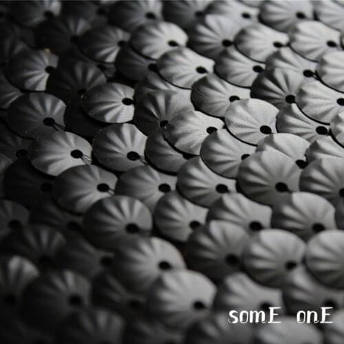 Fish Scales Sequins Mesh Fabric Matte Black DIY Patches Background Decor Props Stage Clothes Skirt Dress Designer Fabric