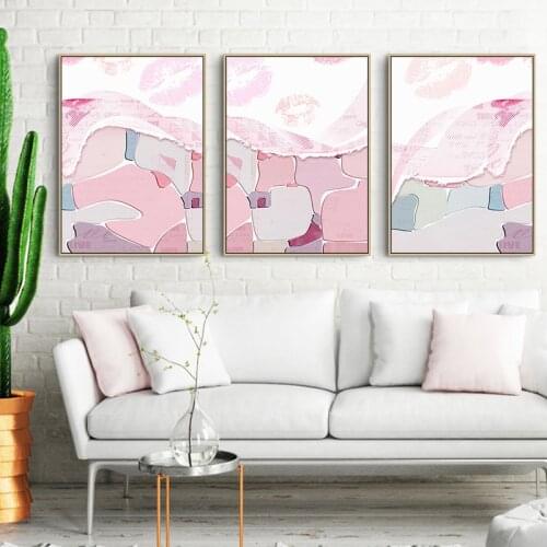 Modern abstract Cupid romantic pink department Print Canvas wall Art Painting for living Room Picture Nordic Style Home Decor