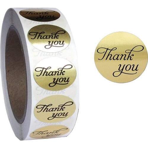 "THANK YOU " Stickers Round Gold Seal Labels 100-500pcs Labels Stickers Scrapbooking For Package Stationery Sticker