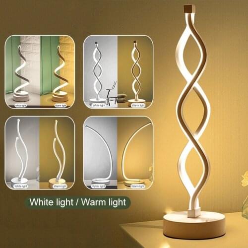 Spiral Wave LED Table Lamp Easy Install Energy-Saving Modern Dimmable Desktop Bedside Decorative Lamp Acrylic Lamp Lightting