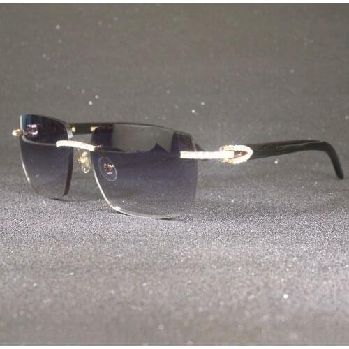 Rhinestone Carter Sunglasses Luxury Square Sun Glasses Mens Retro Thick Lenses Shades Vintage Sunglass Gafas De Sol for Women