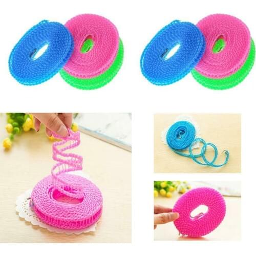 Outdoor Windproof Clothesline Travel Retractable Rope Washing Line Save Space Camping Drying Clothes Hangers Dish Drying Rack