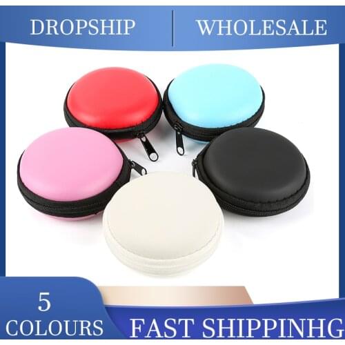 Mini Zipper Hard Headphone Holder Case Portable Earbuds Pouch Box Earphone Storage Bag Protective USB Cable Headset Storage