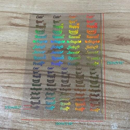 1 Sheet English Letters Resin Filler Material Epoxy Resin Mold Filling Accessories for DIY Crafts Jewelry Making Supplies