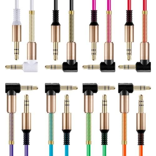 1m 3.5mm Audio Cable 3.5mm Male Straight Male to Elbow Male Audio Adapter Cable Cord for Phone MP3 Car Speaker AUX Cable