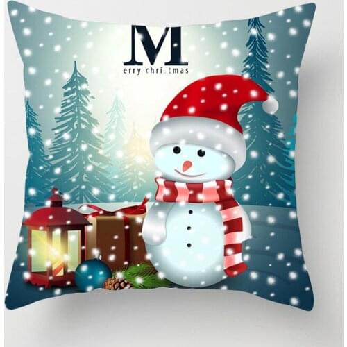 1pcs Santa series, snowman pillow case, holiday home decoration christmas pillowcase45*45cm(no Pillow Core, Single Side Design)