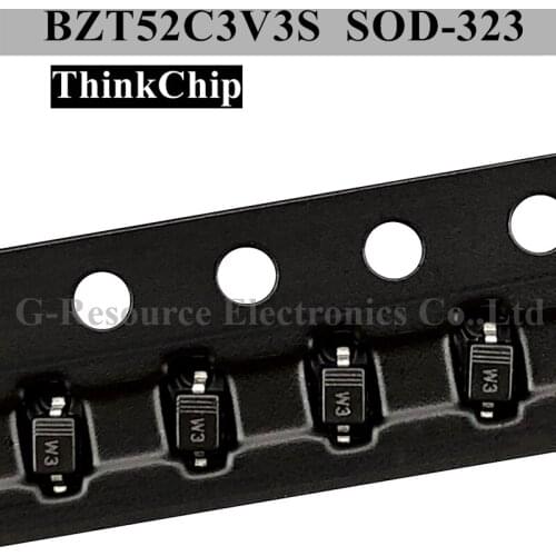 100pcs) BZT52C3V3S SOD-323 SMD 0805 Voltage Stabilized Diode 3.3V (Marking W3)