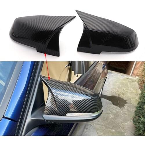 2 pieces Rearview Mirror Cover Cap Carbon Black for BMW Series 1 2 3 4 X M 220i 328i 420i F20 F21 F22 F23 F30 F32 F33 F36 X1