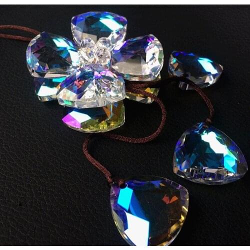 280mm Multicolor K9 Crystal Lucky Clover Pendants Suncatchers Birthday Gifts For Family Christmas Tree Hanging Supplies