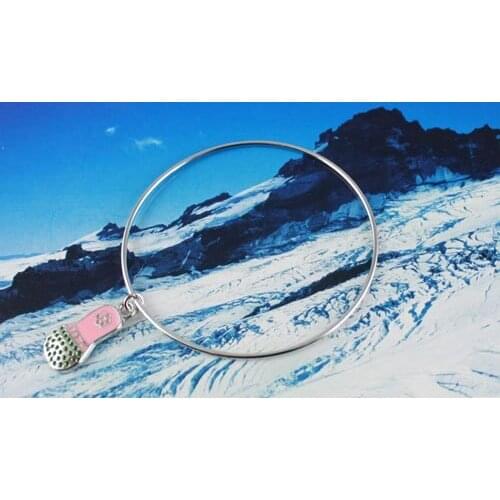 30PCS Enamel Slipper Charm Bangle Bracelet #20236