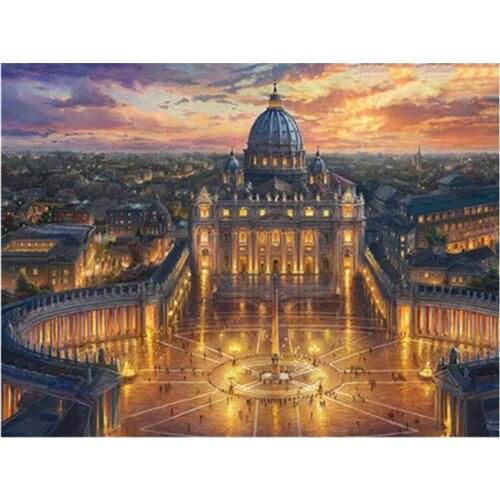 5D Diy Diamond Painting Basilica Di San Pietro In Vaticano Landscape Rhinestone Craft Kit Diamond Embroidery Mosaic Home Decor