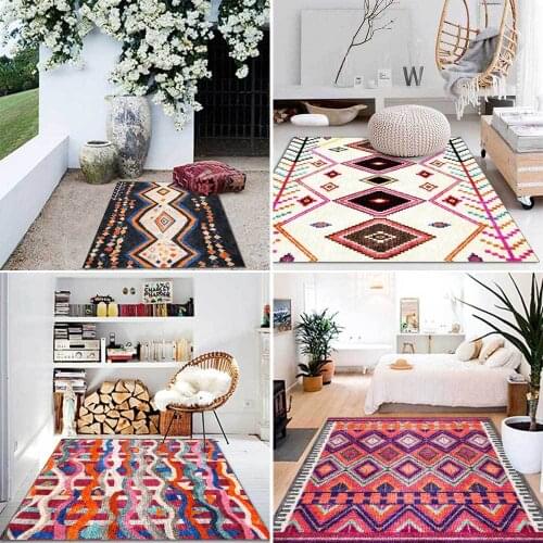 American Moroccan Rug retro geometric ethnic wind colorful area rugs for living room bedroom kids room carpet floor mat custom