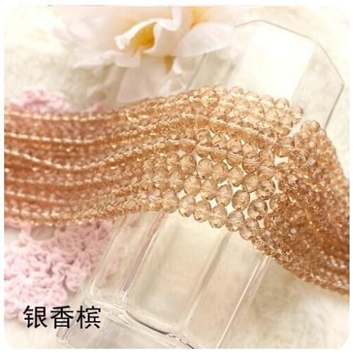 10mm 720pcs/pack Sliver Champagne Colour Faceted Round Bead ,Trimming Crystal Glass Glitter Rondelle Beads