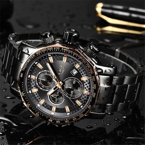 2020 LIGE New Mens Watches Top Brand Luxury Sport Quartz Full Steel Male Clock Military Waterproof Chronograph Relogio Masculino