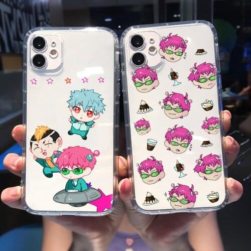 Japan Anime the disastrous life of saiki k Phone Case For iPhone 11 Pro MAX 12 XR XS 7 SE20 X 8 6Plus Clear Soft TPU Cover Coque