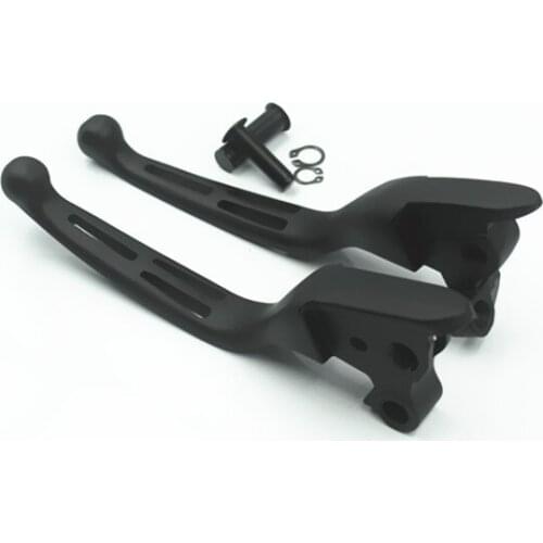 Black Slotted Clutch Brake Levers Motorcycle For Harley Street Glide Tri Glide Road Glide Road King Electra Glide Touring