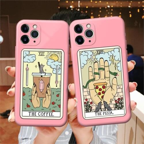Aesthetic Art pizza coffee Pink silicone Phone Case For iPhone 12 Pro Ma SE 2020 6 6s 7 8 Plus XS Max XR 11 Pro Max SE 5s Cover