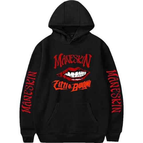 Maneskin Print Autumn and Winter Holiday Men/Women Fleece Hooded Streetwear HIP HOP style Sportswear The hooded