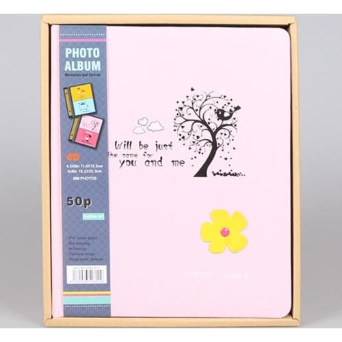 Lovely Cartoon Family Photo Album Quality PU Cover Scrapbook Storage Case 6 Inch Kid Growth Memory Book 200 Sheets Picture Album