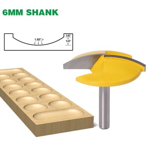1PC 6mm Shank Milling Boring Tool Small Bowl Router Bit 1.65"r Radius 44.5mm Wide Door Knife Woodworking Thin Milling Cutter