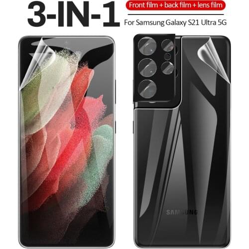 3 in 1 Front Back Lens Hydrogel Film For Samsung Galaxy S21 Ultra Plus Note 20 Hydrogel Films For Samsung S21 Plus Note 20 Ultra