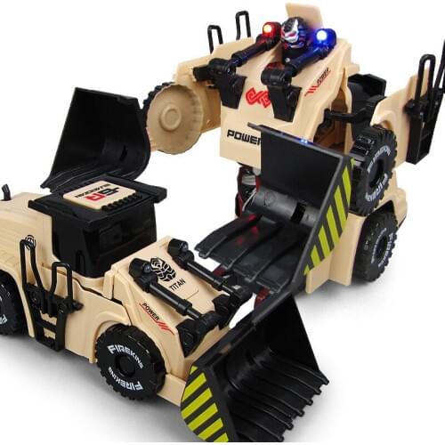 City Building Construction Vehicle Toy Deformation Music Lights Engineering Robots Cars Excavator Bulldozer Model