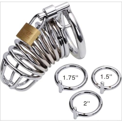 Happygo, Top Quality Male Metal Chastity devices/Cages,Penis Ring,Penis Lock,Adult Games,Sex Toys,M200