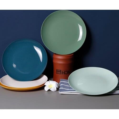 Imitation porcelain snacks snack plate round household plastic food table fruit plate