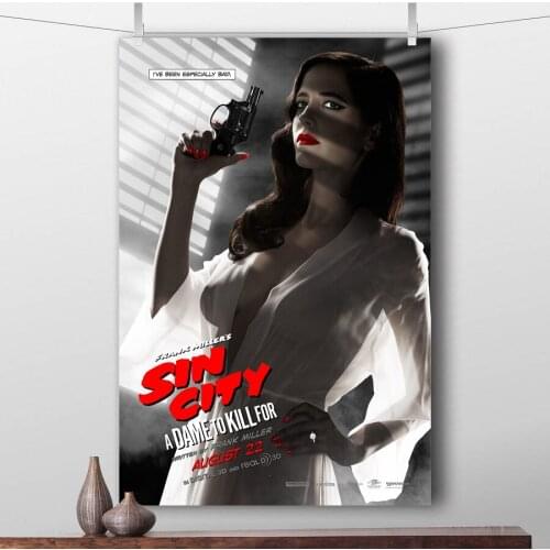 Movie Star Posters and Prints Eva Green Sexy woman lady killer Girl Canvas Cloth Wall Art Paintings for Living Room Decor