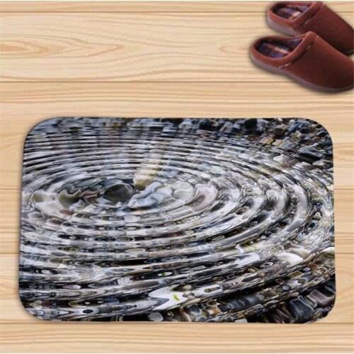 1PC 3D Stone Large Round No-Fade Printed Floor Mat Rug Bathroom Shower Anti-slip Mat Home Decoration Carpet