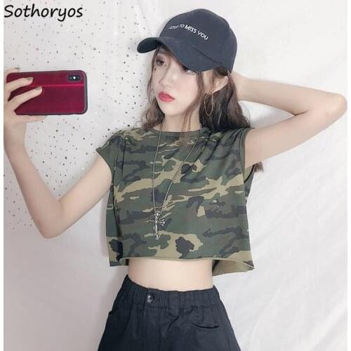 Women Tanks Female Crop Tops Camouflage Loose Plus Size 2XL Sleeveless Fashion Clothes Hip-hop Korean Style Stylish Casual Chic