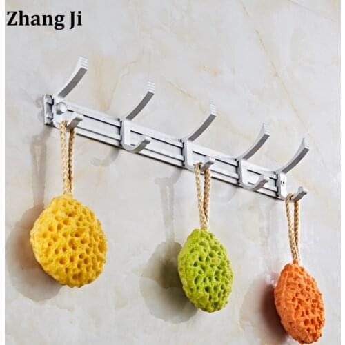 Zhangji Durable Aluminum Alloy Robe Hooks Bathroom Coat Holder Soild Clothes Robe For Towel Kitchen Accesorios Hook Rack