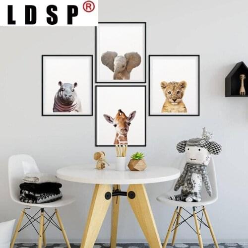 LDSP Safari Baby Animals Decor Picture Canva Painting Poster Print Nursery Lion Tiger Wall Art Modern Picture Nordic Kid Bedroom