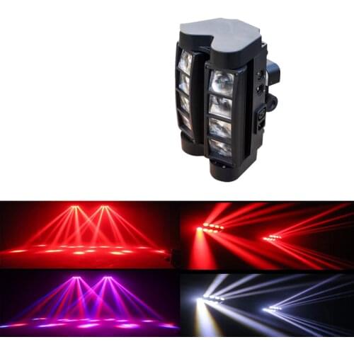 Hot selling moving head mini spider light 8x10W RGBW beam light suitable for disco, family gathering, music party, etc