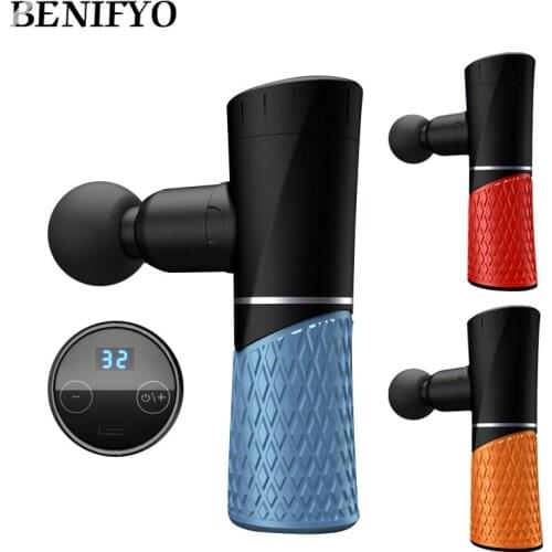 2021 New LCD-Display Massage Gun 32 Gears Deep Muscle Massager Gun Vibration Therapy Body Massager Relieving Pain USB Charge