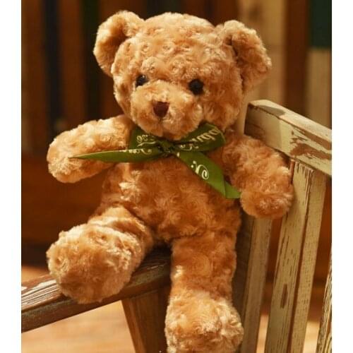 Cute plush high quality bow bear toy brown teddy bear doll gift about 45cm 2985