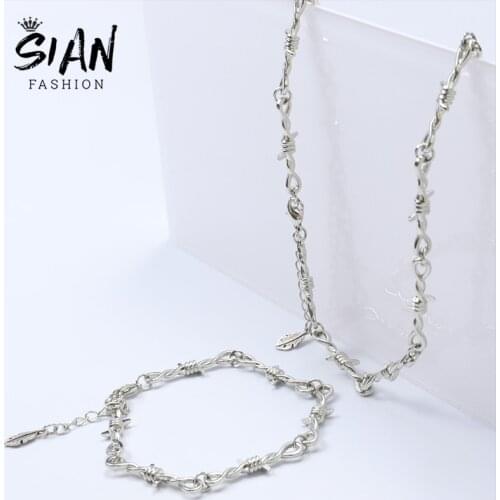 Fashion Barbed Wire Little Thorns Necklace for Men Hip-hop Gothic Punk Style Bracelet Unisex Jewelry Birthday Gifts Decorations
