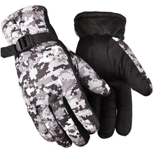 Mens womens Plus velvet thick camouflage Warm Thicken Plus thickened outdoor cycling gloves