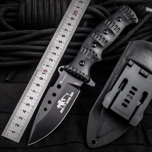 HX OUTDOORS Mini Straight Blade Knife wood handle Knifes stainless steel EDC tools Survival Hunting Camping Outdoor tool