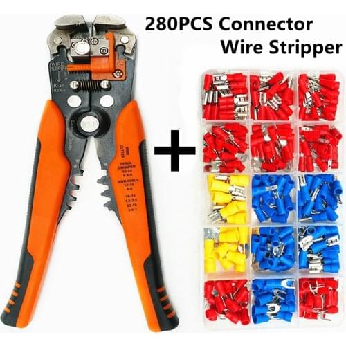 Crimping Tools and 280PCS Crimp Spade Terminal Assorted Electrical Wire Cable Connector Kit Crimp Spade Insulated Male Female