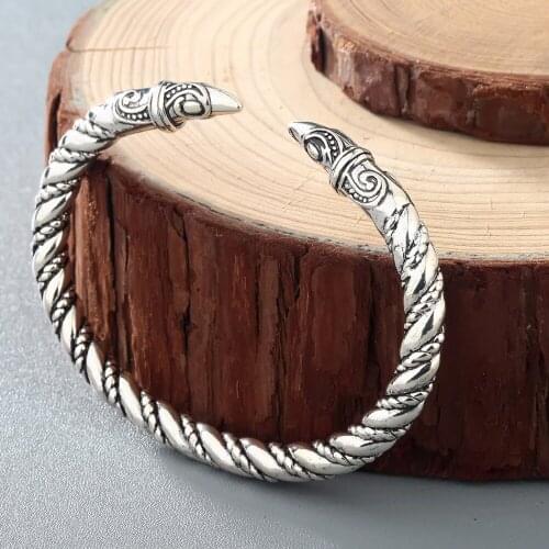 Punk Double Animal Head Bracelet Indian Jewelry Trendy Accessories Viking Bracelet Men Wristband Cuff Bracelets