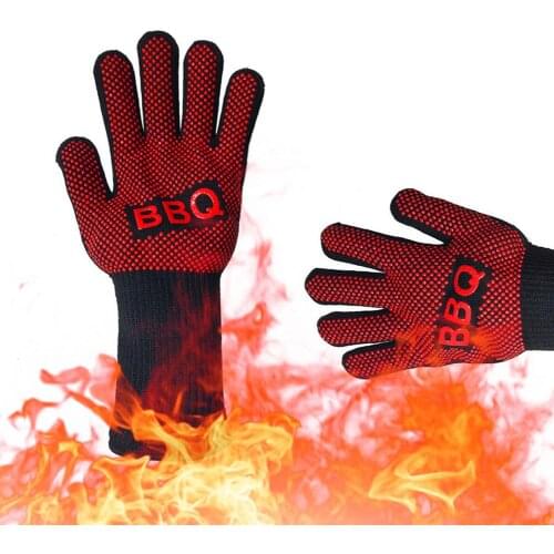 BBQ Gloves Heat Resistant Grilling Oven Gloves High Temperature Resistance Oven For Baking Cooking Barbecue Gloves