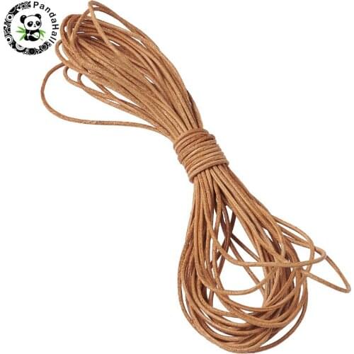 5m 1/1.5/2./3mm Cowhide Leather Cord Round Chocolate Necklace Rope Bead DIY Jewelry Making for Bracelet