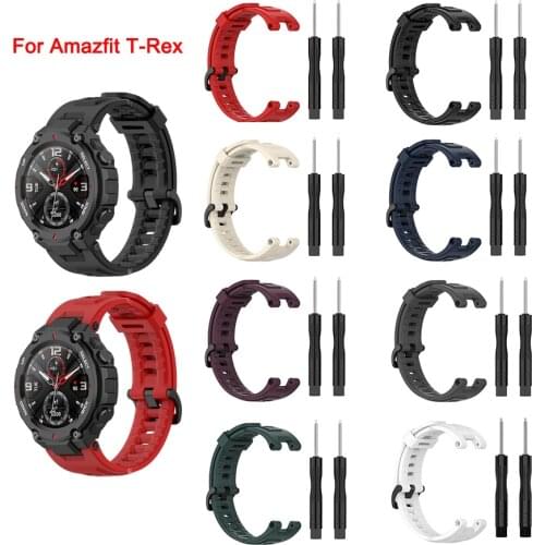 Silicone Strap for Amazfit T-REX Smart Watch Band for Xiaomi Huami Amazfit T Rex Bracelet Correa Replacement Wristband Belt
