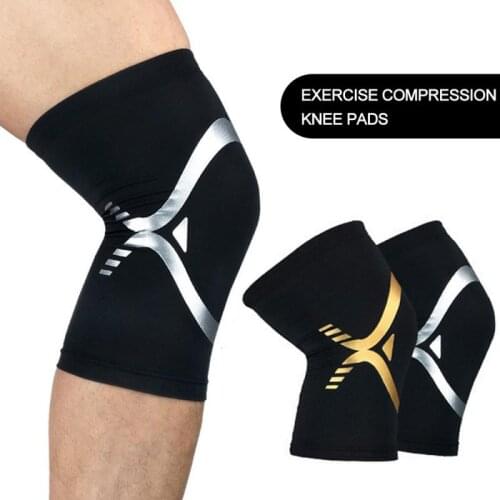 1PC Sports Kneepad Men Pressurized Elastic Knee Pads Support Fitness Gear Basketball Volleyball Brace Protector Fitness Knee Pad