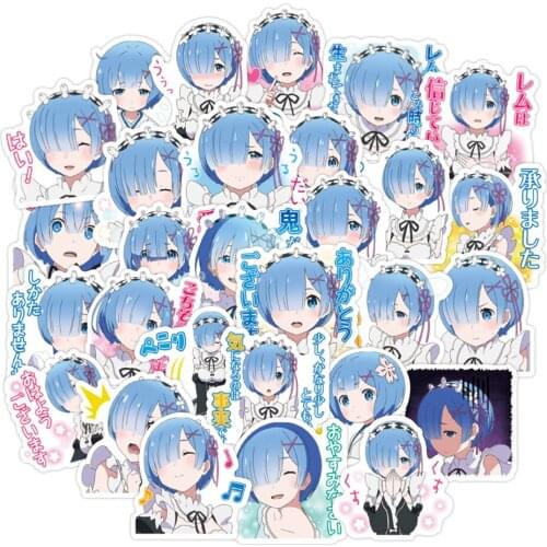 10/30/40pcs Japanese Anime Stickers Re:Life In A Different World From Zero DIY Skateboard Motorcycle Notebook Car Decal Kids Toy