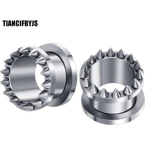 TIANCIFBYJS Screw Ear Plug Gauge Stainless Steel Flesh Tunnel Plugs Gauges Ear Stretcher Expander Body Jewelry Piercing 80pcs