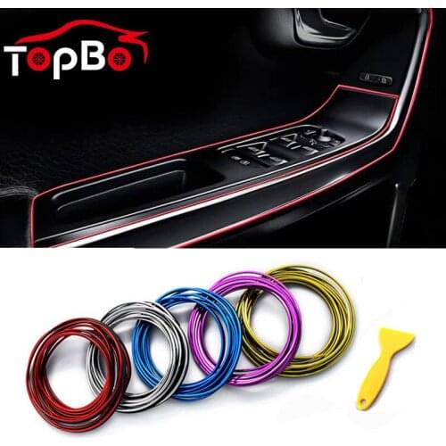 Universal 5 M Decoration Molding Trim Strips Car Styling Flexible Interior Auto Door Edge Thread Sticker Car Accessories