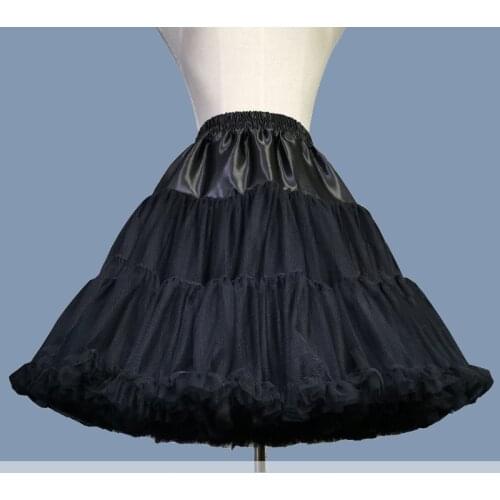 Black Lolita Cosplay Petticoats Lady Girls Underskirt for Party White Black Ballet Dance Skirt Tutu Fairy Princess Clothing